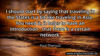 Englisches Zitat von Paul Theroux als Bild