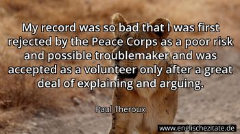 Englisches Zitat von Paul Theroux als Bild
