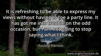 Englisches Zitat von Pauline Hanson als Bild
