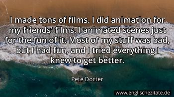 Englisches Zitat von Pete Docter als Bild