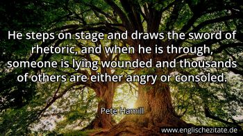 Englisches Zitat von Pete Hamill als Bild