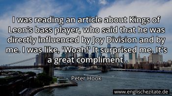 Englisches Zitat von Peter Hook als Bild