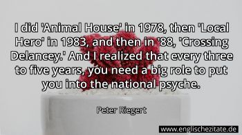 Englisches Zitat von Peter Riegert als Bild