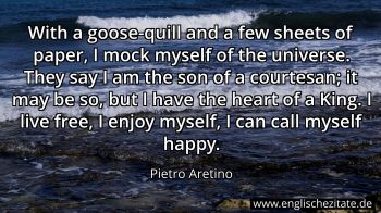 Englisches Zitat von Pietro Aretino als Bild