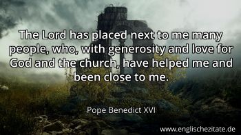 Englisches Zitat von Pope Benedict XVI als Bild