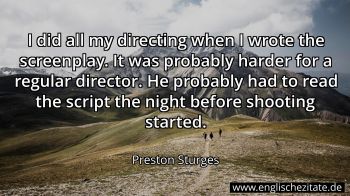 Englisches Zitat von Preston Sturges als Bild