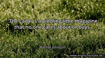 Englisches Zitat von Rachel Johnson als Bild