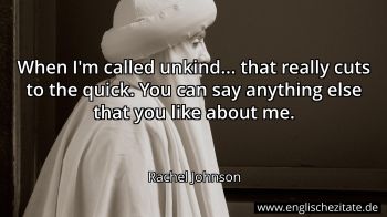 Englisches Zitat von Rachel Johnson als Bild