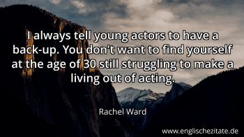 Englisches Zitat von Rachel Ward als Bild