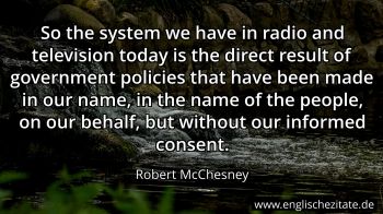 Englisches Zitat von Robert McChesney als Bild