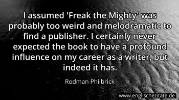 Englisches Zitat von Rodman Philbrick als Bild