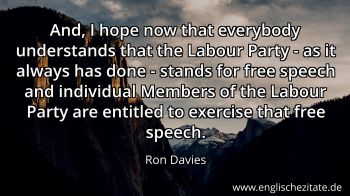 Englisches Zitat von Ron Davies als Bild