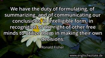 Englisches Zitat von Ronald Fisher als Bild