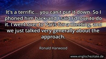 Englisches Zitat von Ronald Harwood als Bild