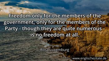 Englisches Zitat von Rosa Luxemburg als Bild