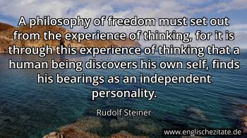 Englisches Zitat von Rudolf Steiner als Bild