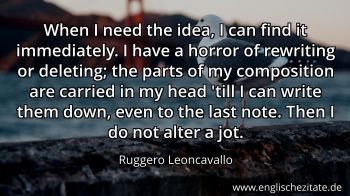 Englisches Zitat von Ruggero Leoncavallo als Bild