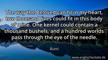 Englisches Zitat von Rumi als Bild
