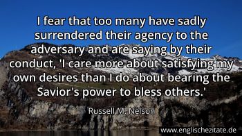 Englisches Zitat von Russell M. Nelson als Bild
