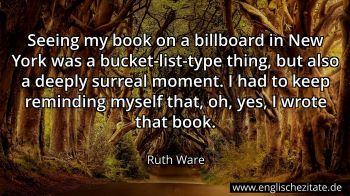 Englisches Zitat von Ruth Ware als Bild