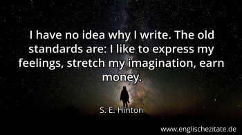 Englisches Zitat von S. E. Hinton als Bild