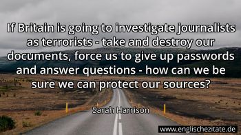 Englisches Zitat von Sarah Harrison als Bild