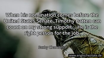 Englisches Zitat von Saxby Chambliss als Bild