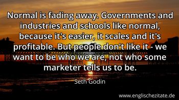 Englisches Zitat von Seth Godin als Bild