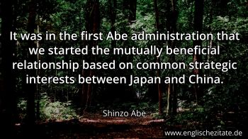 Englisches Zitat von Shinzo Abe als Bild