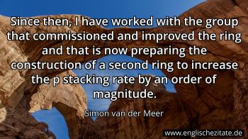 Englisches Zitat von Simon van der Meer als Bild
