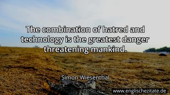Englisches Zitat von Simon Wiesenthal als Bild