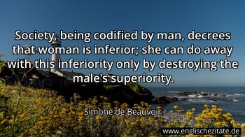 Englisches Zitat von Simone de Beauvoir als Bild