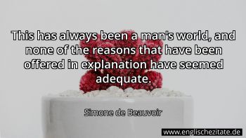 Englisches Zitat von Simone de Beauvoir als Bild