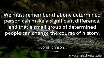 Englisches Zitat von Sonia Johnson als Bild