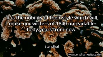 Englisches Zitat von Stendhal als Bild
