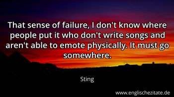Englisches Zitat von Sting als Bild