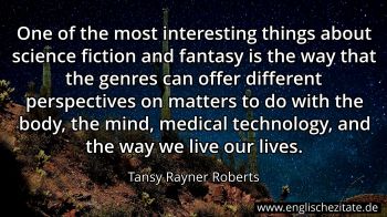 Englisches Zitat von Tansy Rayner Roberts als Bild