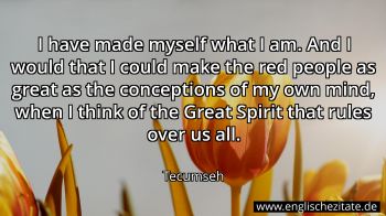 Englisches Zitat von Tecumseh als Bild