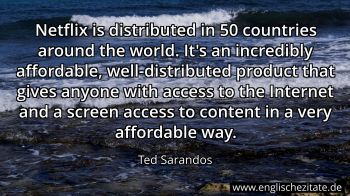 Englisches Zitat von Ted Sarandos als Bild