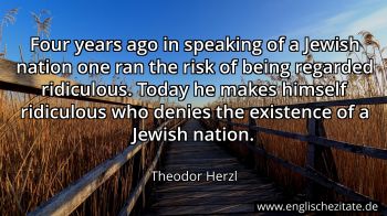 Englisches Zitat von Theodor Herzl als Bild
