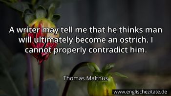 Englisches Zitat von Thomas Malthus als Bild
