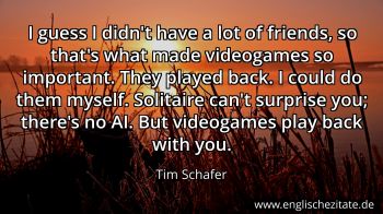 Englisches Zitat von Tim Schafer als Bild