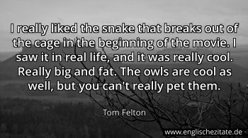 Englisches Zitat von Tom Felton als Bild
