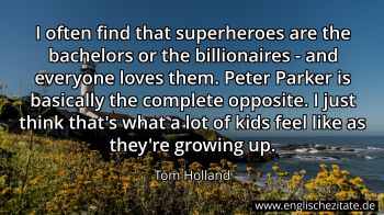 Englisches Zitat von Tom Holland als Bild