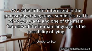 Englisches Zitat von Umberto Eco als Bild
