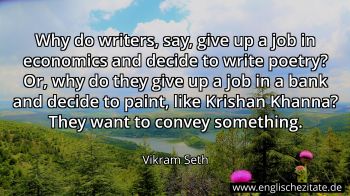 Englisches Zitat von Vikram Seth als Bild