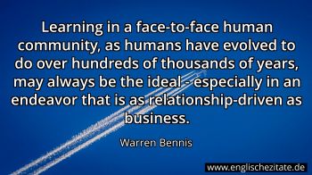 Englisches Zitat von Warren Bennis als Bild
