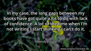Englisches Zitat von Wendy Cope als Bild