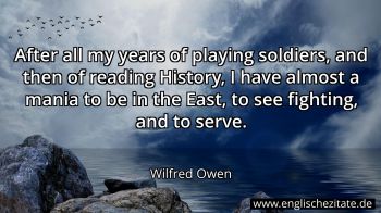 Englisches Zitat von Wilfred Owen als Bild