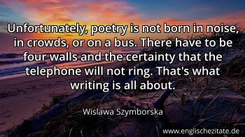 Englisches Zitat von Wislawa Szymborska als Bild